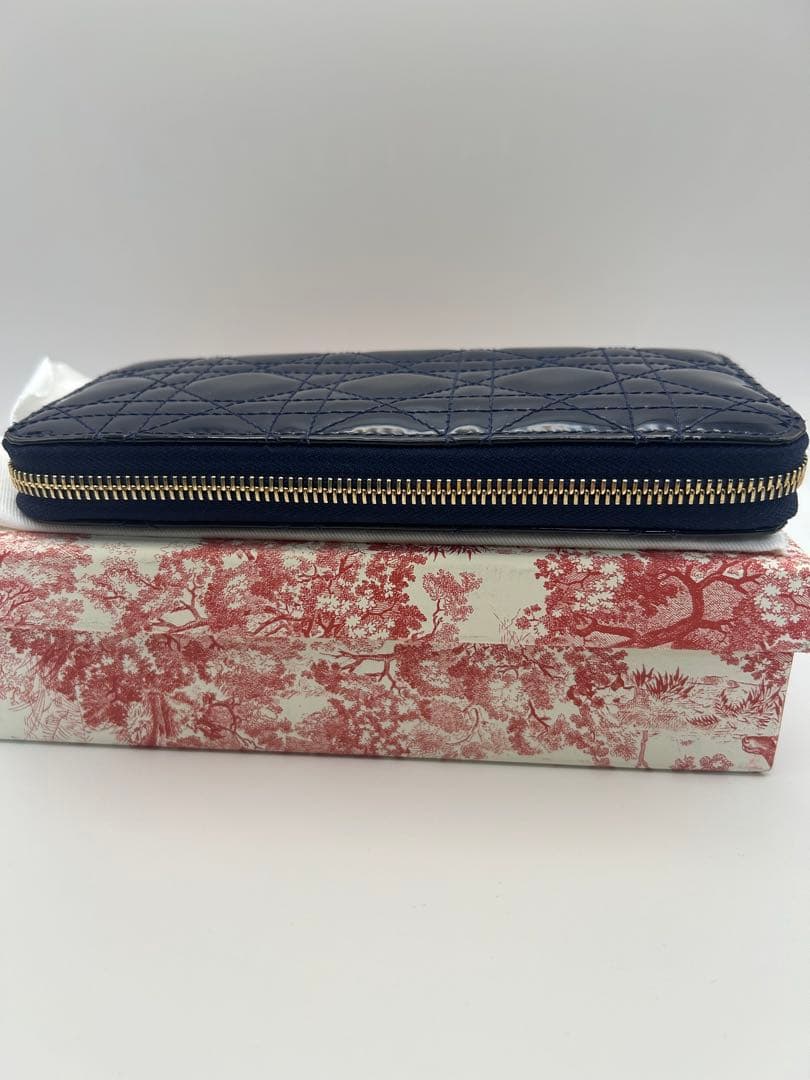 [極美品]Dior ネイビーキルティング長財布　ギャラ有