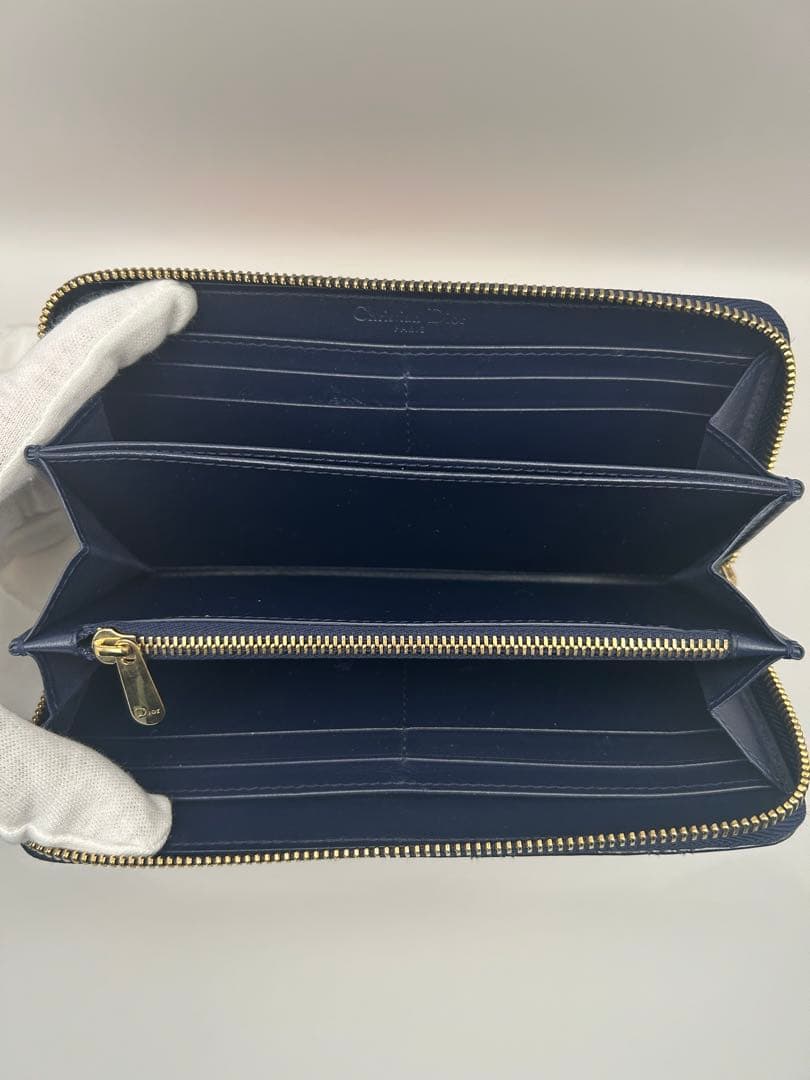 [極美品]Dior ネイビーキルティング長財布　ギャラ有