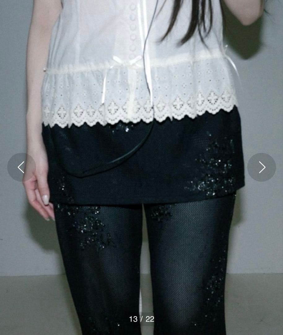 igi スパンコールスカートレイヤードパンツ