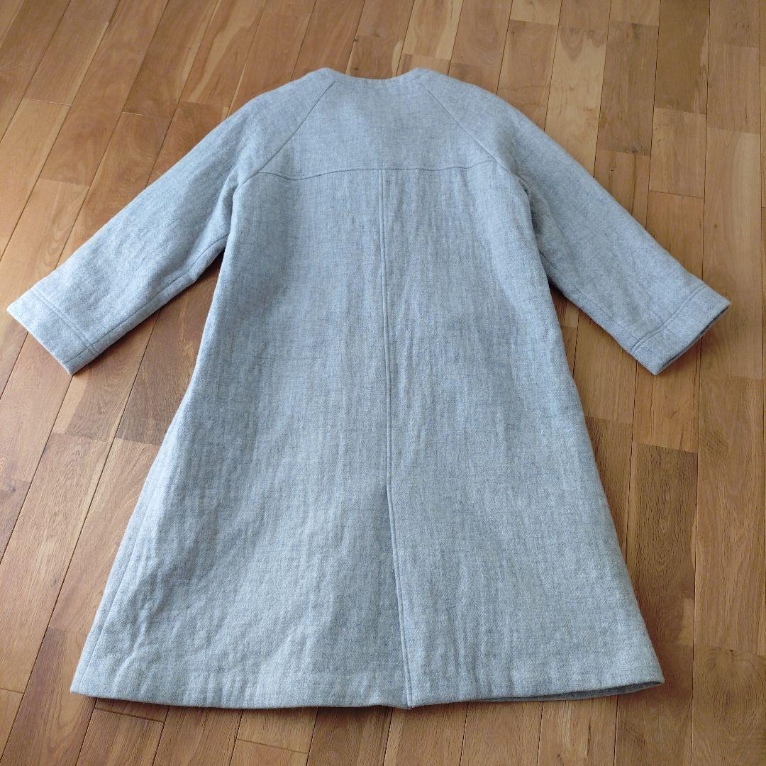 北欧暮らしの道具店柔らかシルエットのノーカラーコート