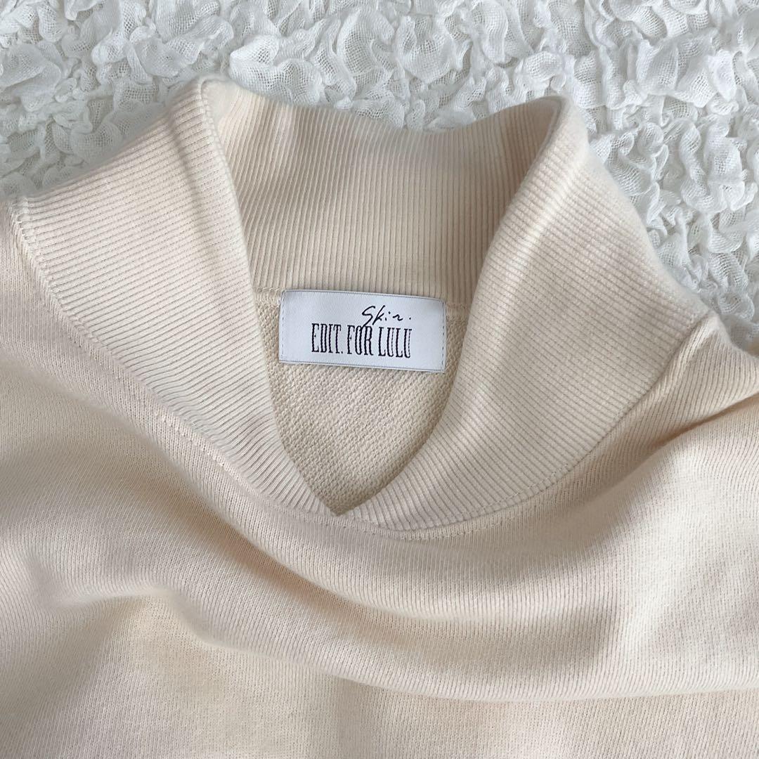 SKIN×EDIT.FOR LULU コラボ　クロップドスウェット ベージュ F
