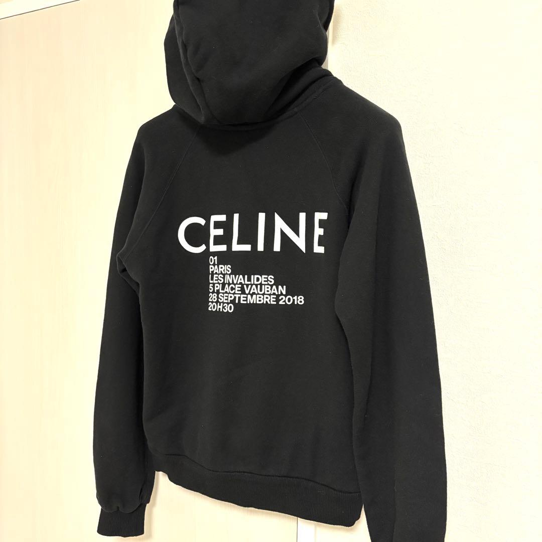 CELINE セリーヌ ショート丈 スウェット パーカー XS バックプリント