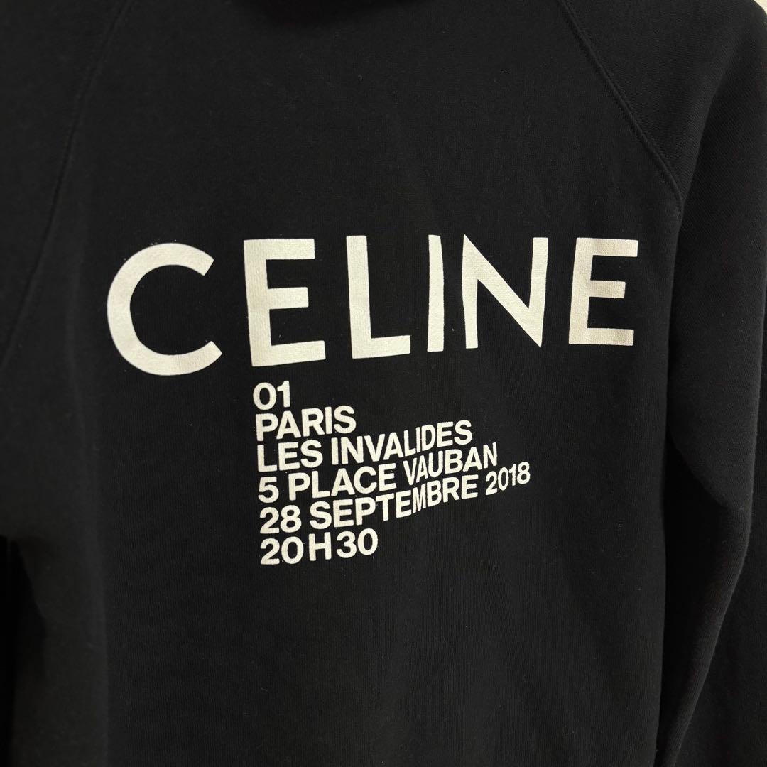 CELINE セリーヌ ショート丈 スウェット パーカー XS バックプリント