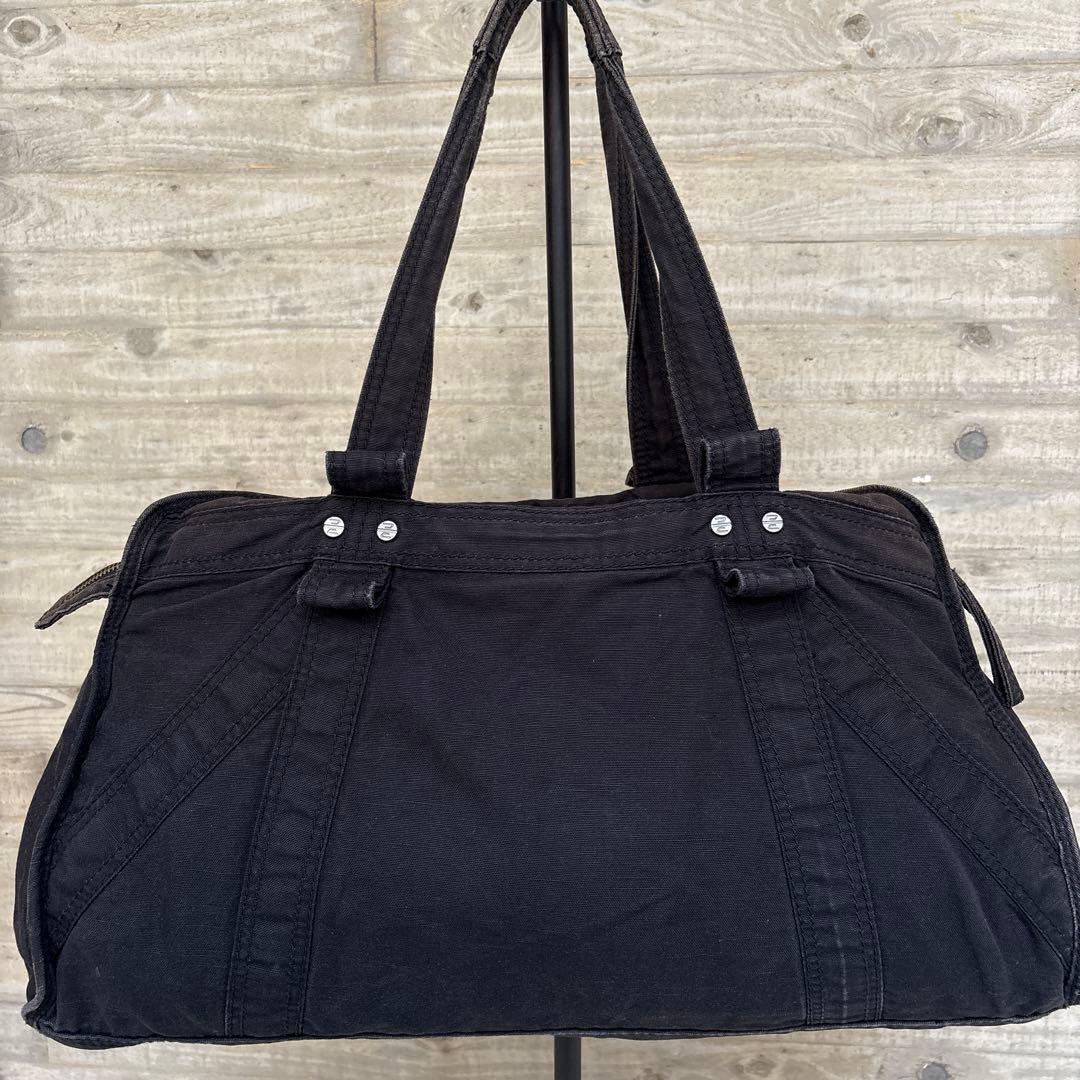 DIESEL ハンドバック トートバック　 メタルロゴ　黒