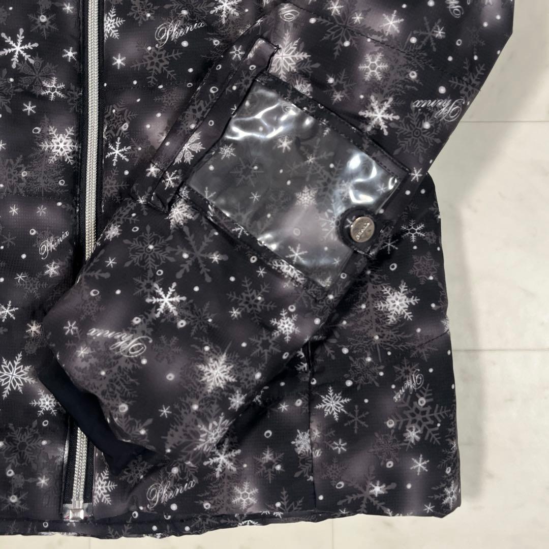 フェニックス スキーウエア レディース M ピンク 黒 雪模様 ウエア上下