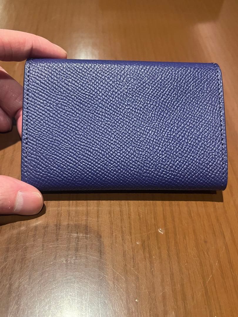 大峽製鞄 90周年記念　名刺入れ(扇襠)カードケース(インクロイヤルブルー)