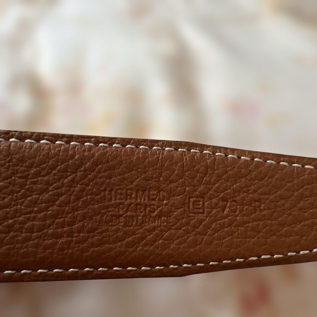 HERMES 黒レザーベルト H字型バックル♡ 70センチ