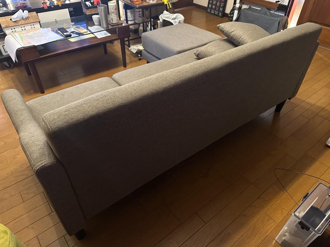 ソファ 3人掛け カウチソファ CCS-3S ライトブラウン