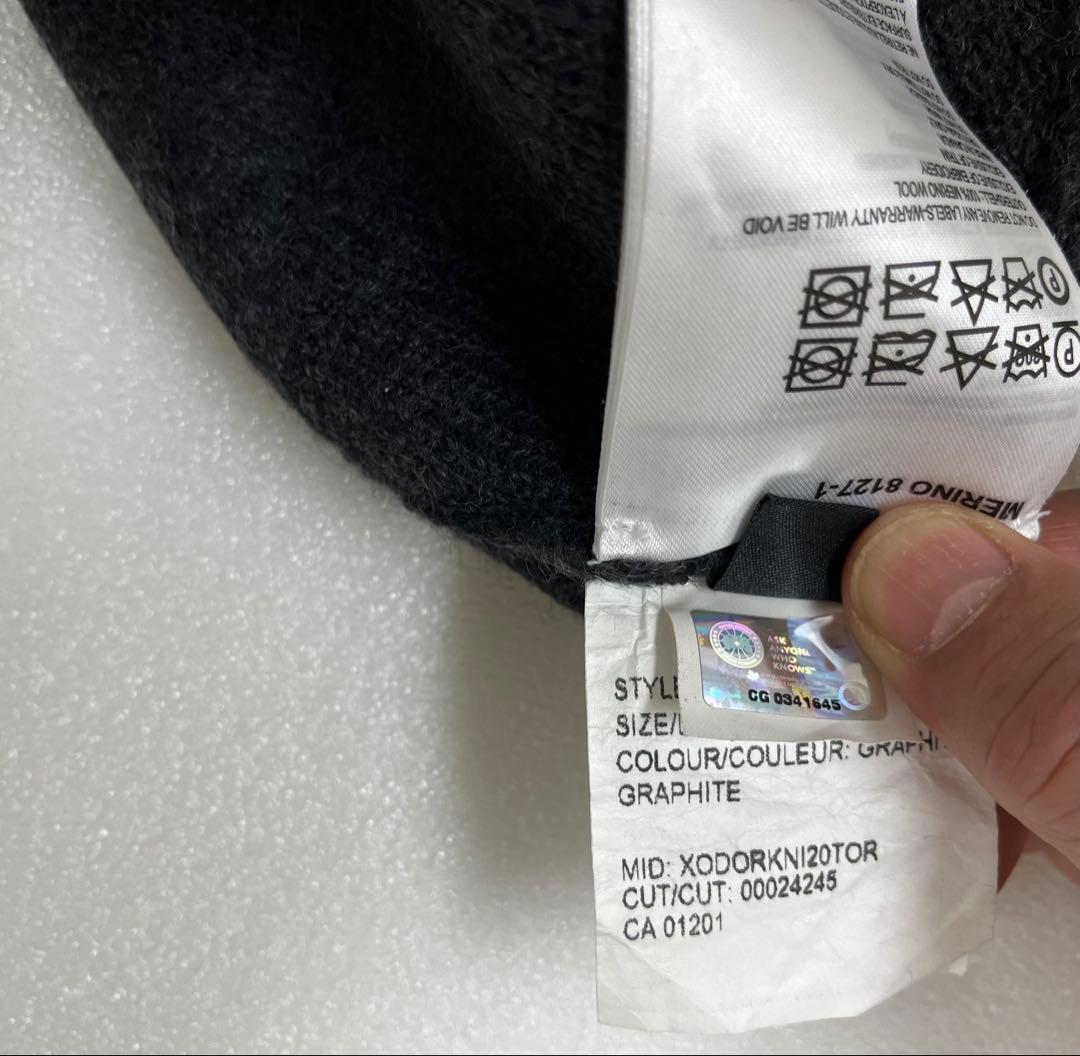 【美品・正規品】  メリノウール ニットキャップ濃いグレー