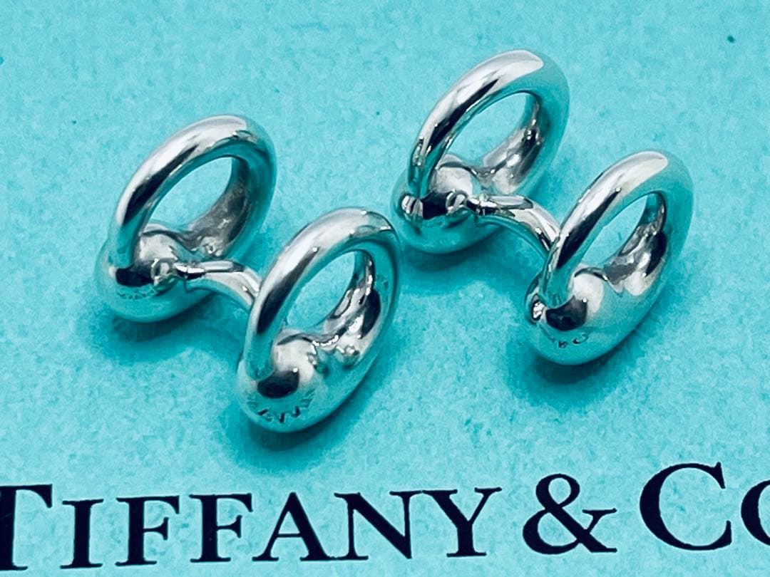 h584 希少　美品　ティファニー　エターナルサークル　カフス　シルバー　925