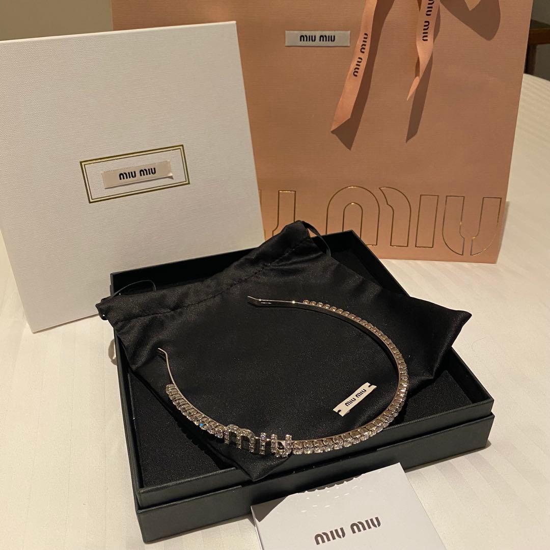 MIU MIU クリスタルカチューシャ　定価11万円