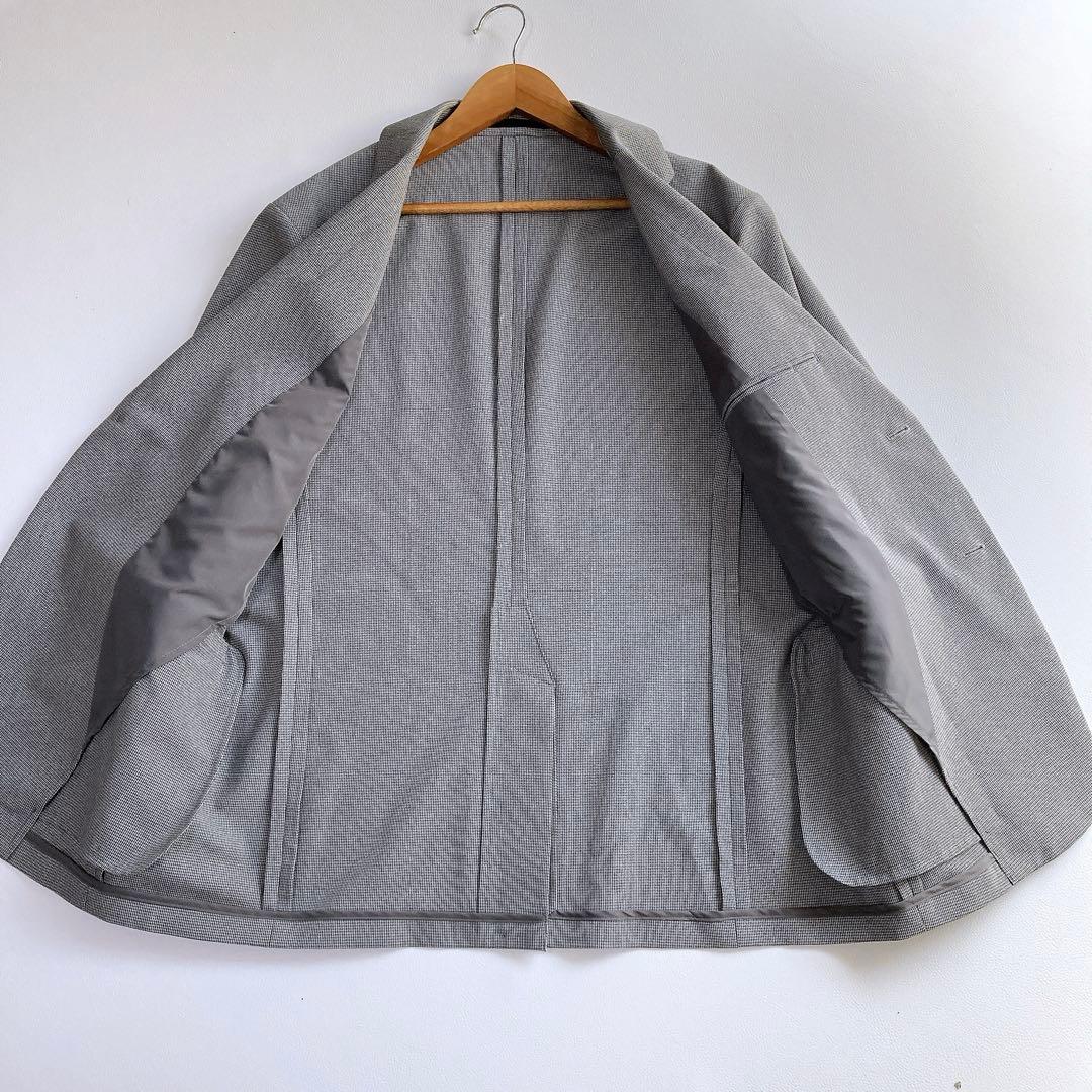 極美品 UNIQLO 感動スーツ セットアップ 千鳥柄 洗える グレー M