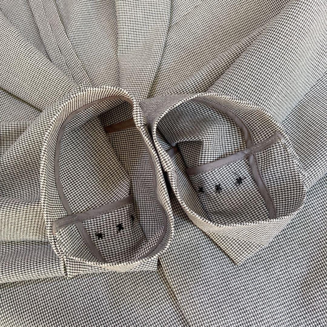 極美品 UNIQLO 感動スーツ セットアップ 千鳥柄 洗える グレー M