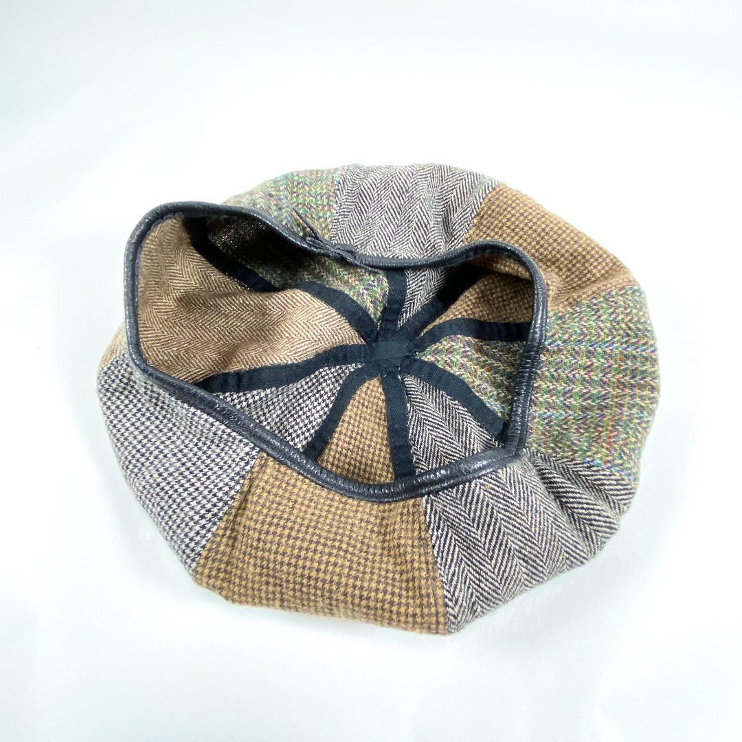 KAPITAL キャピタル ツイード パッチワーク ベレー帽 ヘリンボーン