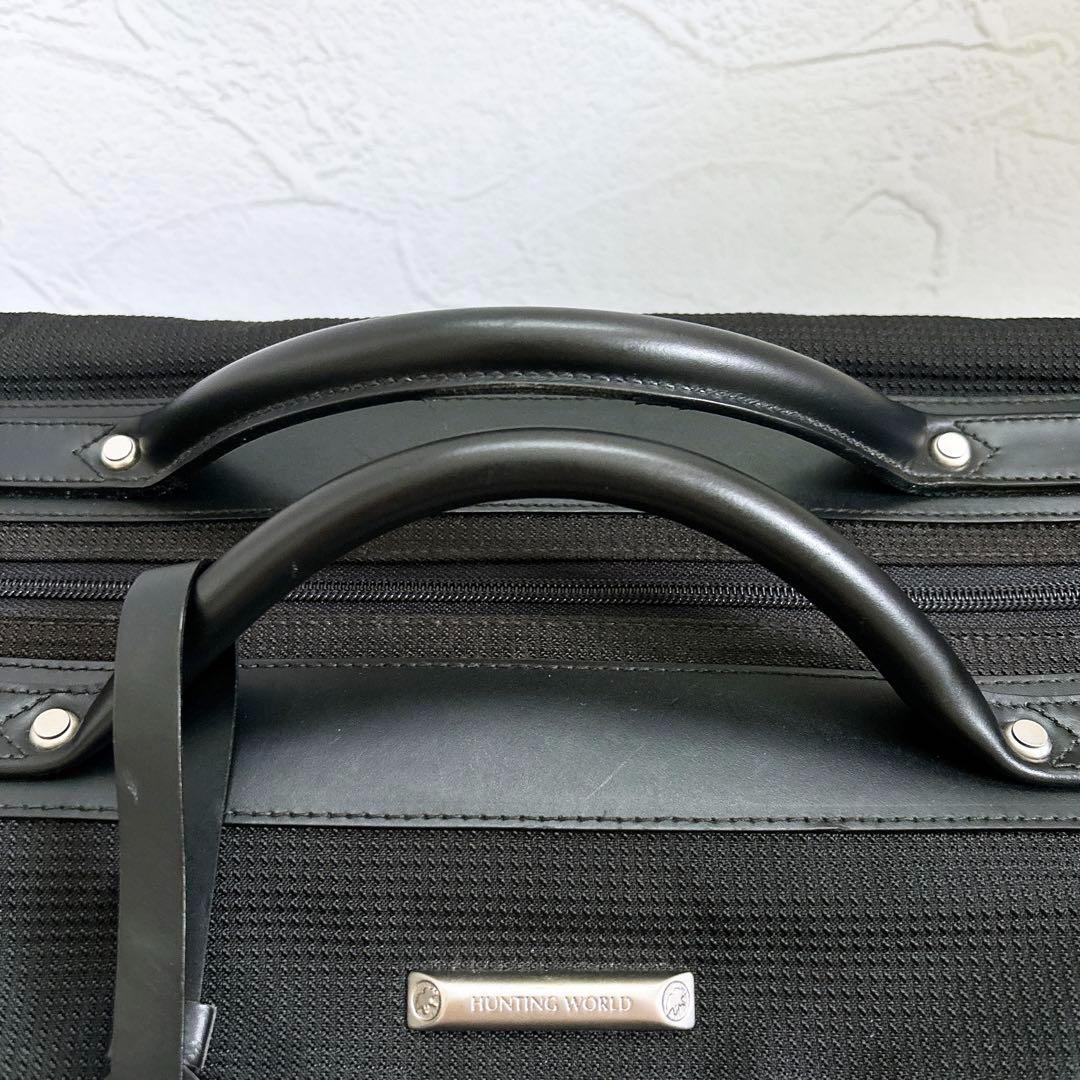 《美品》 HUNTING WORLD 大容量 2way ボストンバッグ ロゴ 黒