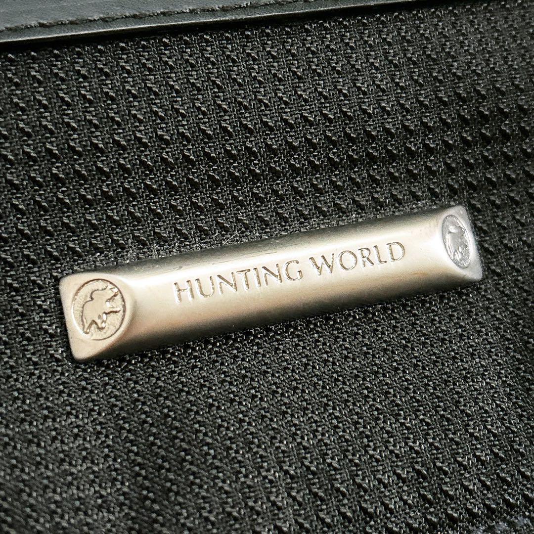 《美品》 HUNTING WORLD 大容量 2way ボストンバッグ ロゴ 黒
