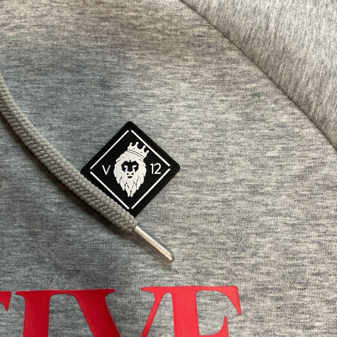 V12最新ロゴパーカー⭐︎バックロゴレディース2 グレー&オレンジ