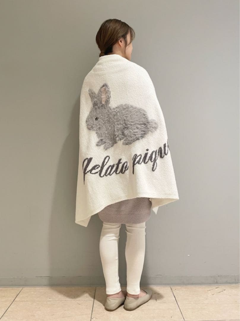 ジェラートピケ ベビモコ ラビットジャガードブランケット　うさぎ