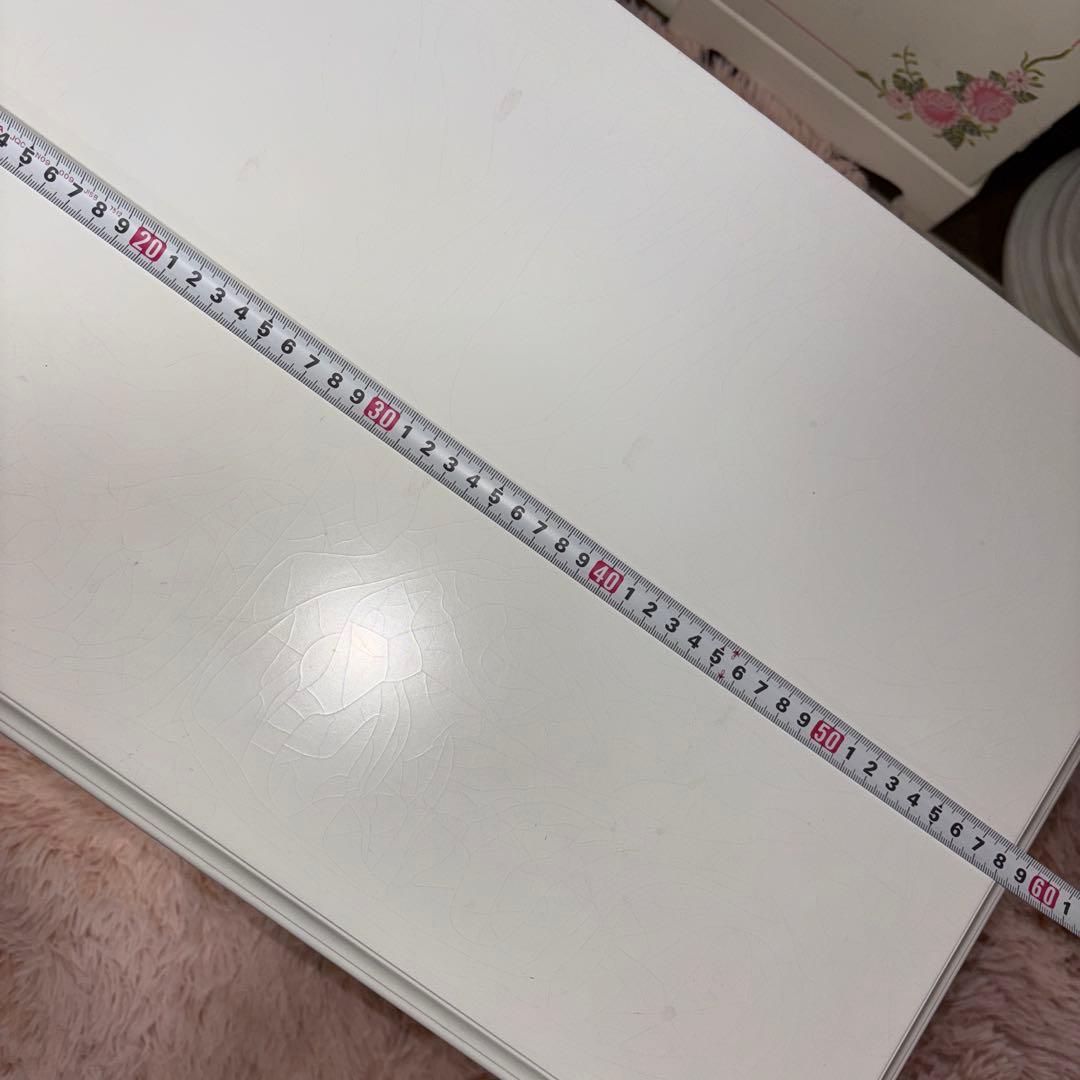 ロココ調　猫脚テレビ台　ホワイト　コンパクトサイズ