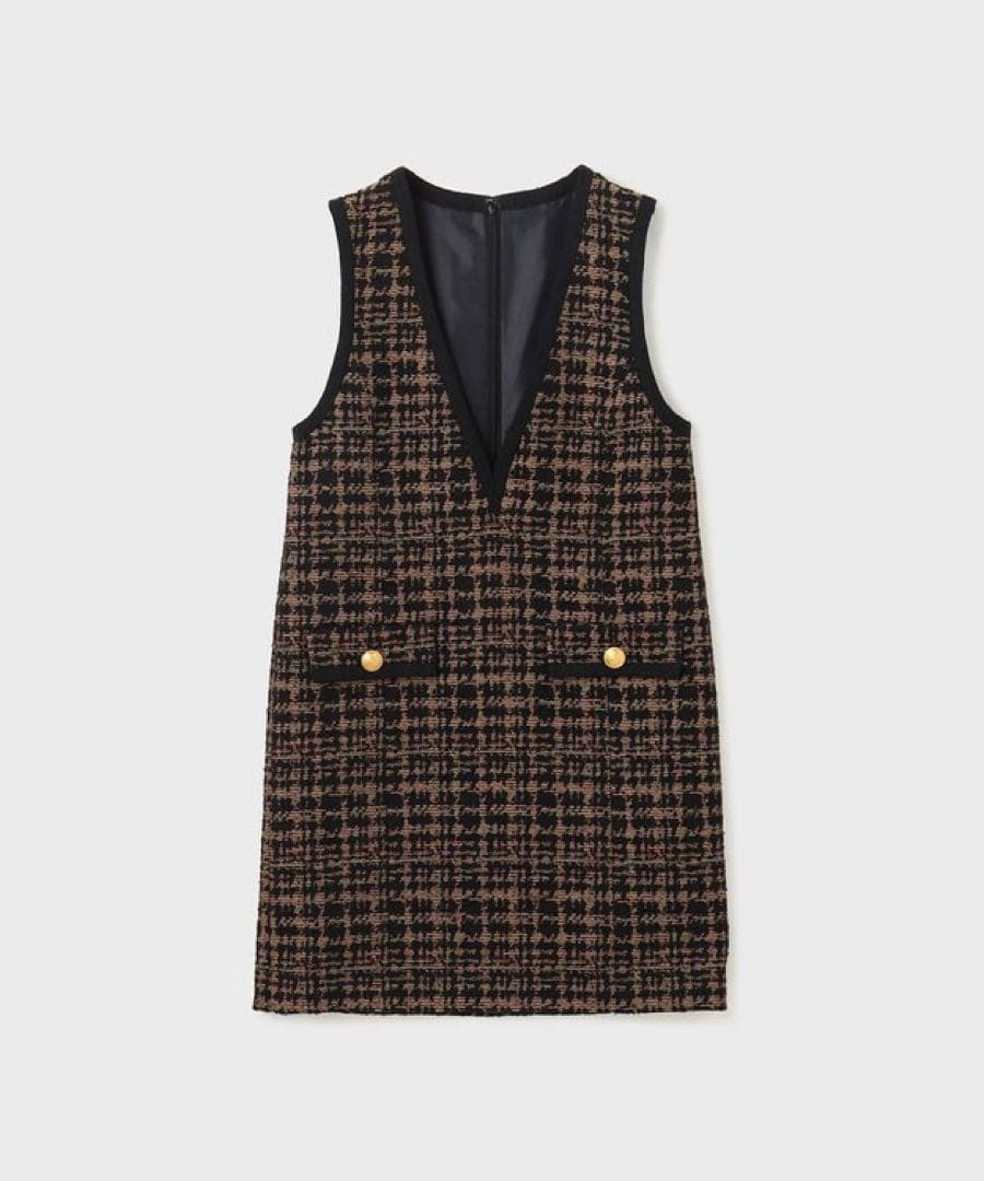 グレースコンチネンタル　チドリツイードワンピース　36