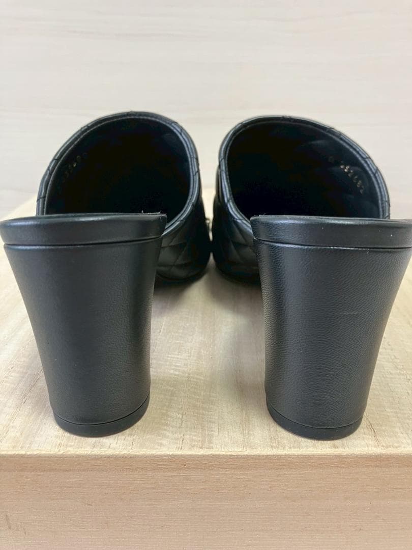 【極上】Chanel マトラッセ チェーンサンダル 38C 約24cm シャネル