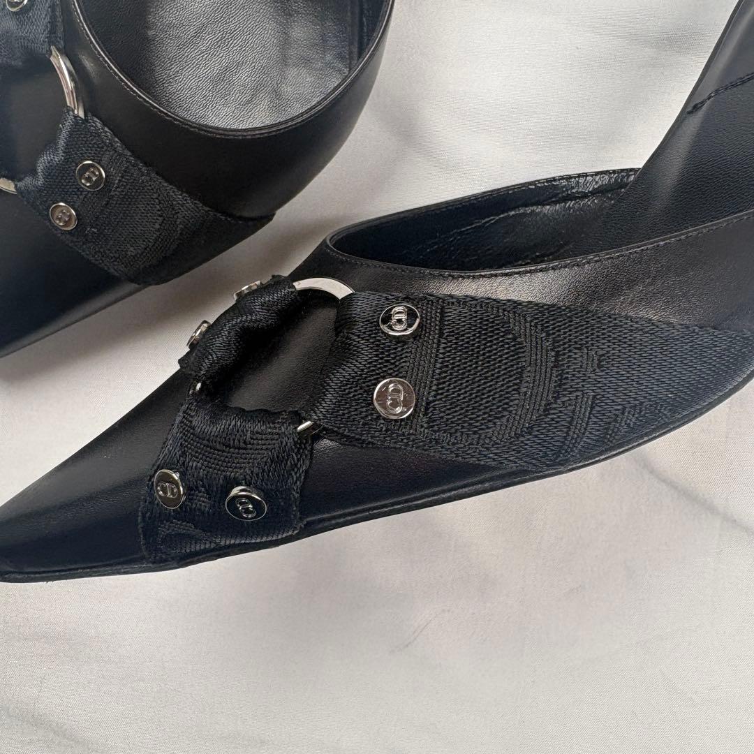 靴 Christian Dior bondage mules black