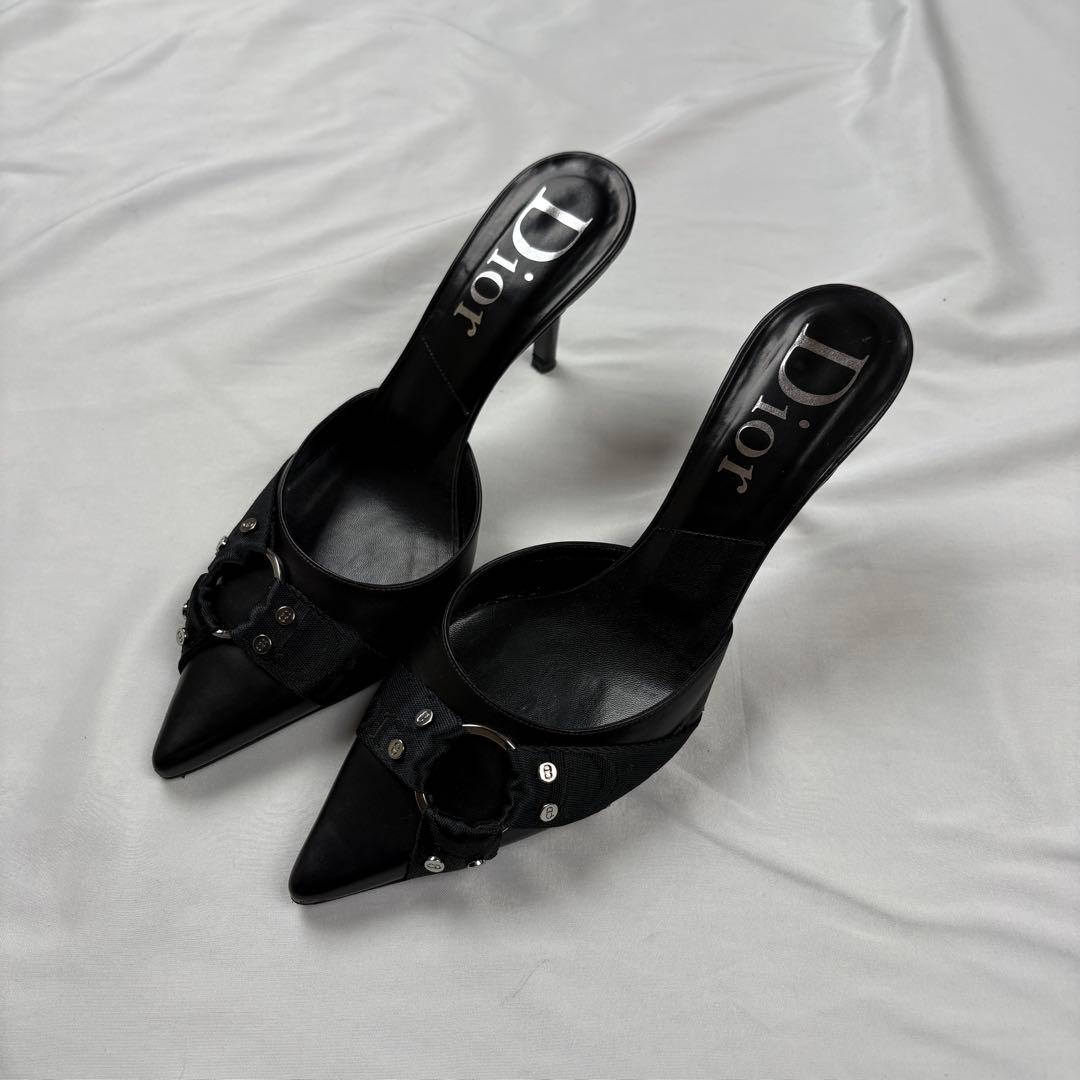 靴 Christian Dior bondage mules black