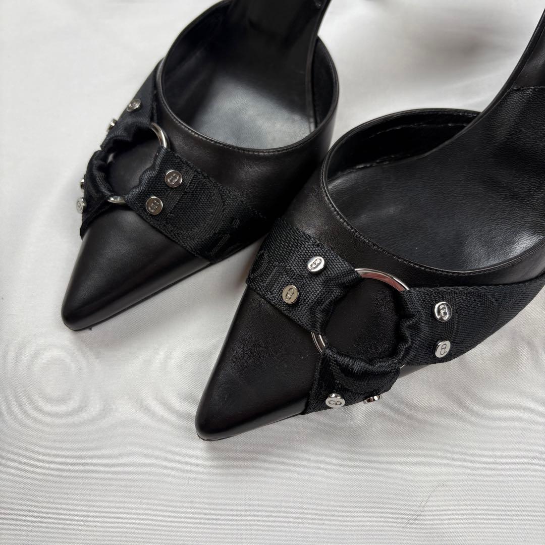 靴 Christian Dior bondage mules black