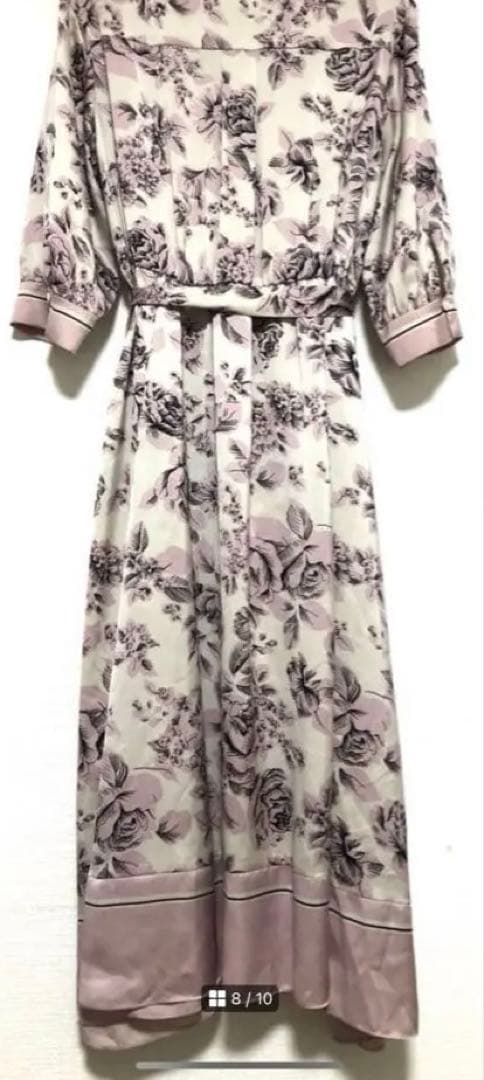 ラインフラワープリントワンピース グレースコンチネンタル ピンク