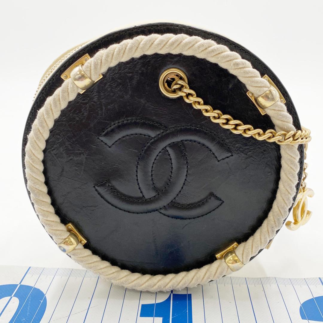 CHANEL シャネル カーフ ラウンド ロープ 2way ショルダーバッグ