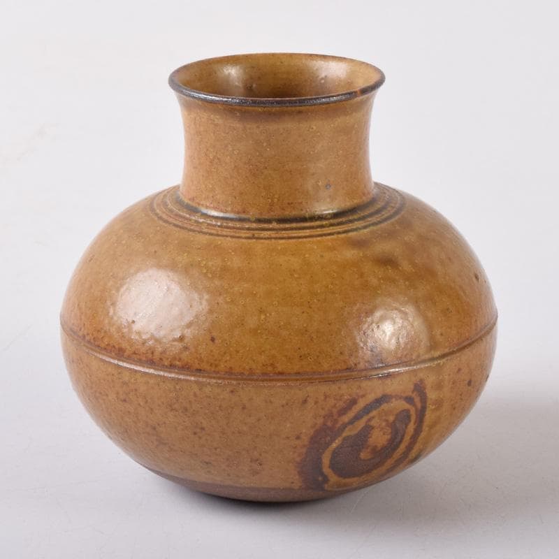 Pinoko平安　笹田有祥作　摸利休丸壷　茶入　仕覆付　共箱　V　7256