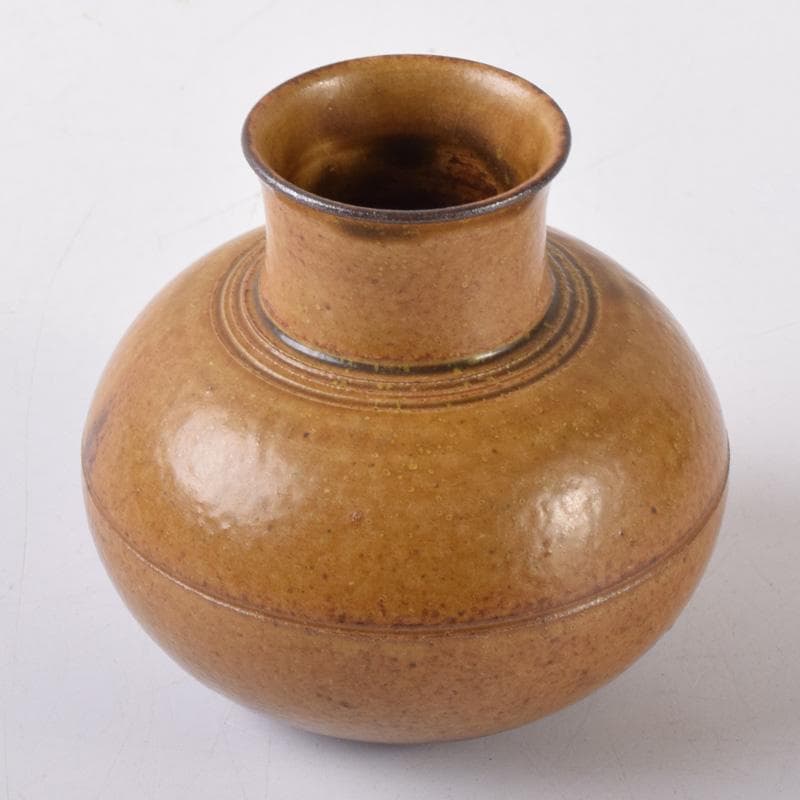 Pinoko平安　笹田有祥作　摸利休丸壷　茶入　仕覆付　共箱　V　7256