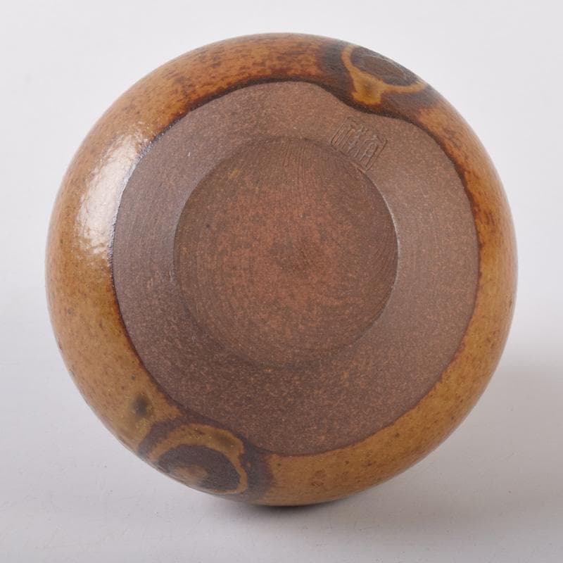 Pinoko平安　笹田有祥作　摸利休丸壷　茶入　仕覆付　共箱　V　7256