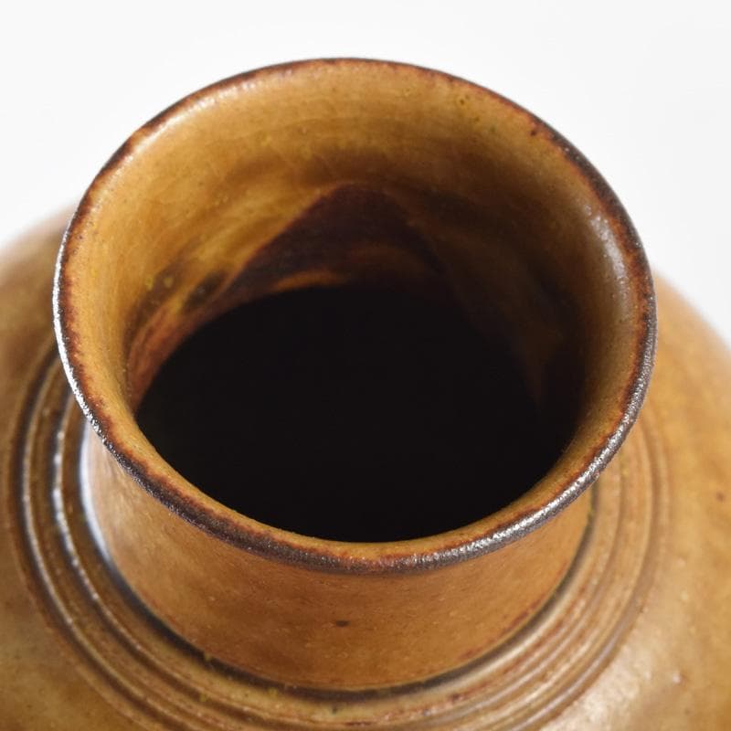 Pinoko平安　笹田有祥作　摸利休丸壷　茶入　仕覆付　共箱　V　7256