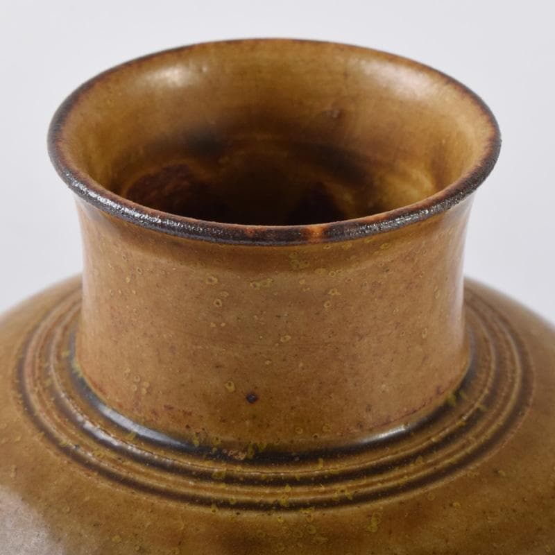 Pinoko平安　笹田有祥作　摸利休丸壷　茶入　仕覆付　共箱　V　7256