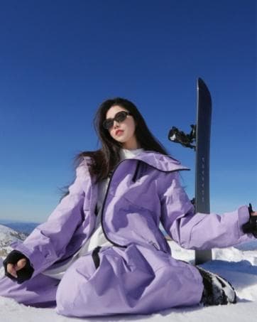 スキーウェア セットアップ L 紫 上下セット レディース パープル