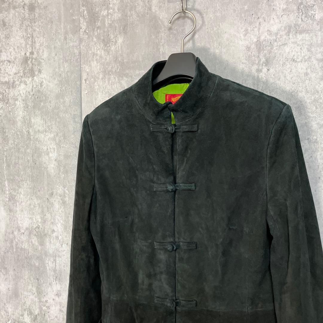SHANGHAI TANG スウェードレザー チャイナシャツジャケット US4