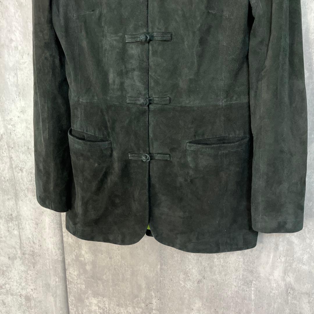 SHANGHAI TANG スウェードレザー チャイナシャツジャケット US4