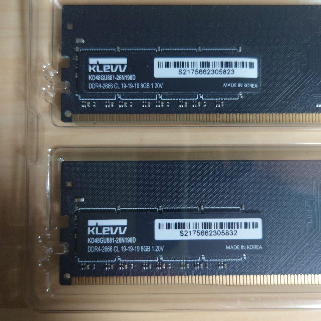 KLEVV DDR4メモリ 8GB×2枚 16GB セット