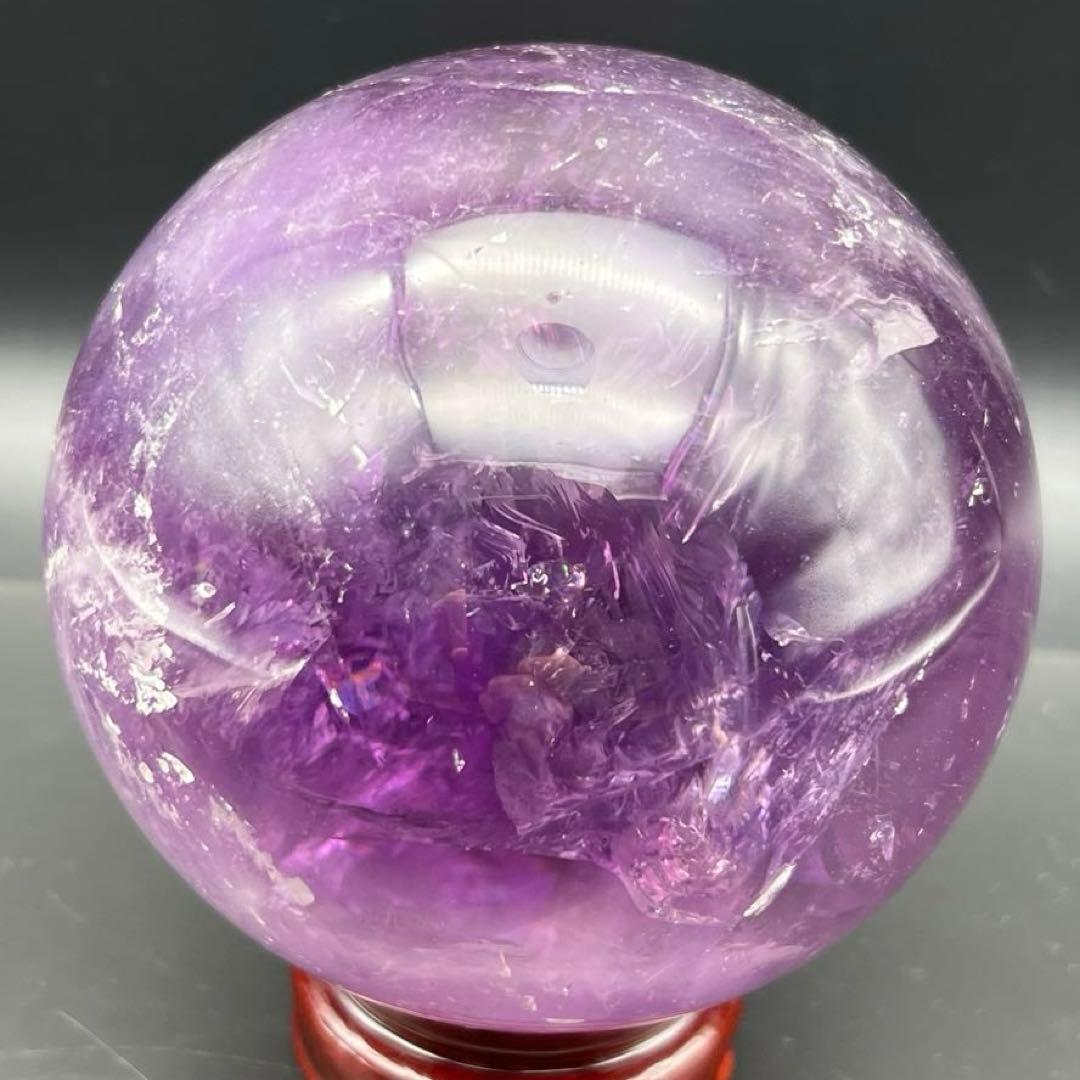 ✮美宝珠✮偉大なる迫力✮超美濃紫水晶✮レインボー アメジスト 丸玉 天然石 原石