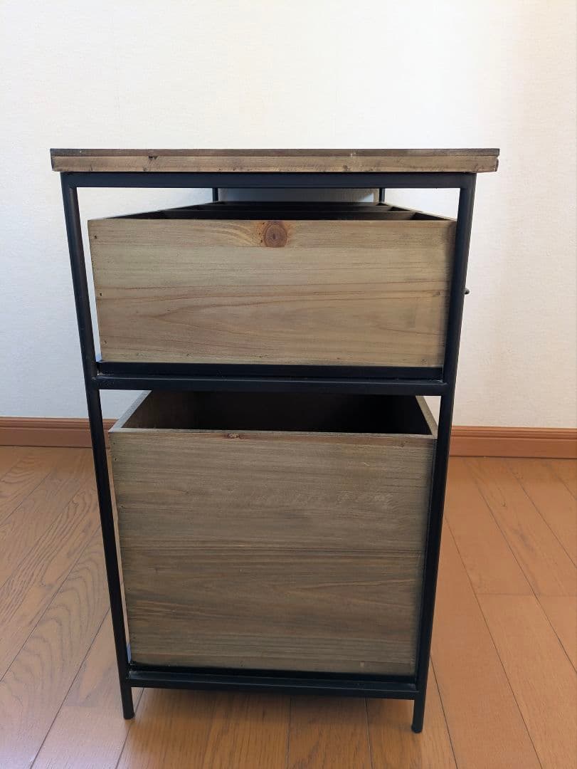 木製 アイアンウッド5ドロワーマルチラック 収納棚 ウッドキャビネット