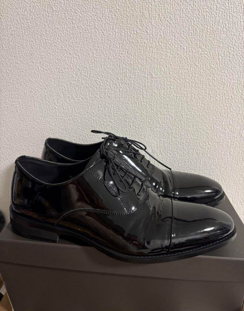 エナメルレザー ドレスシューズ 黒 26.5cm