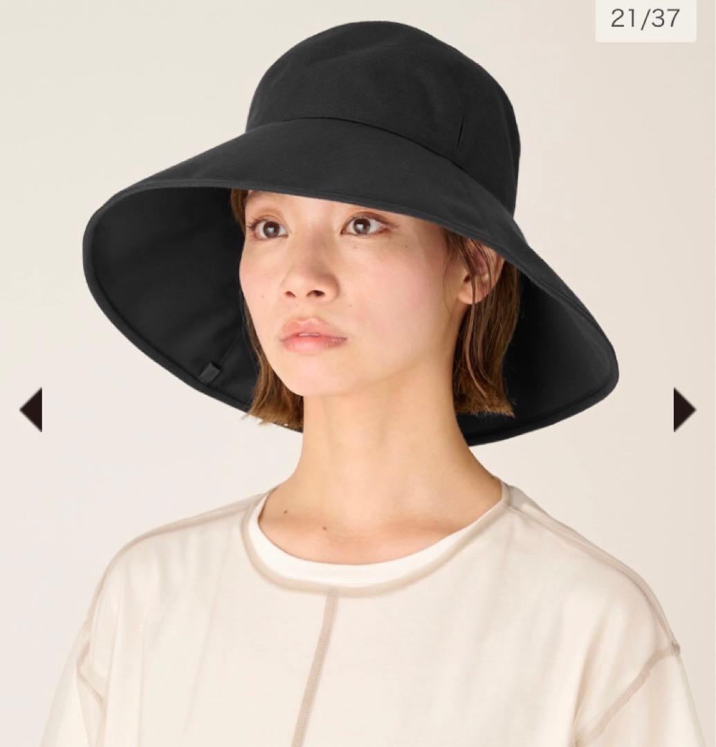 サンバリア100 ナチュラルハット　ブラック　Mサイズ