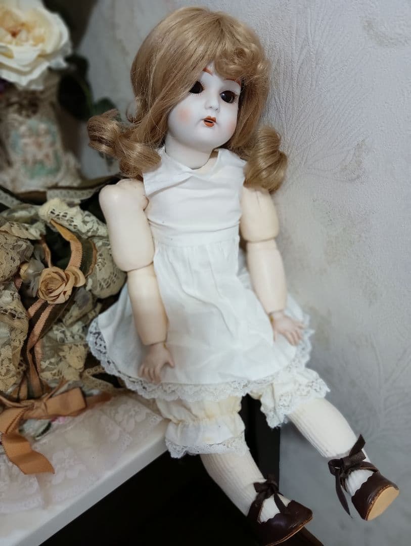 H68【ビスクドール】約60cm カマー&ラインハルト　CD103　スリープアイ