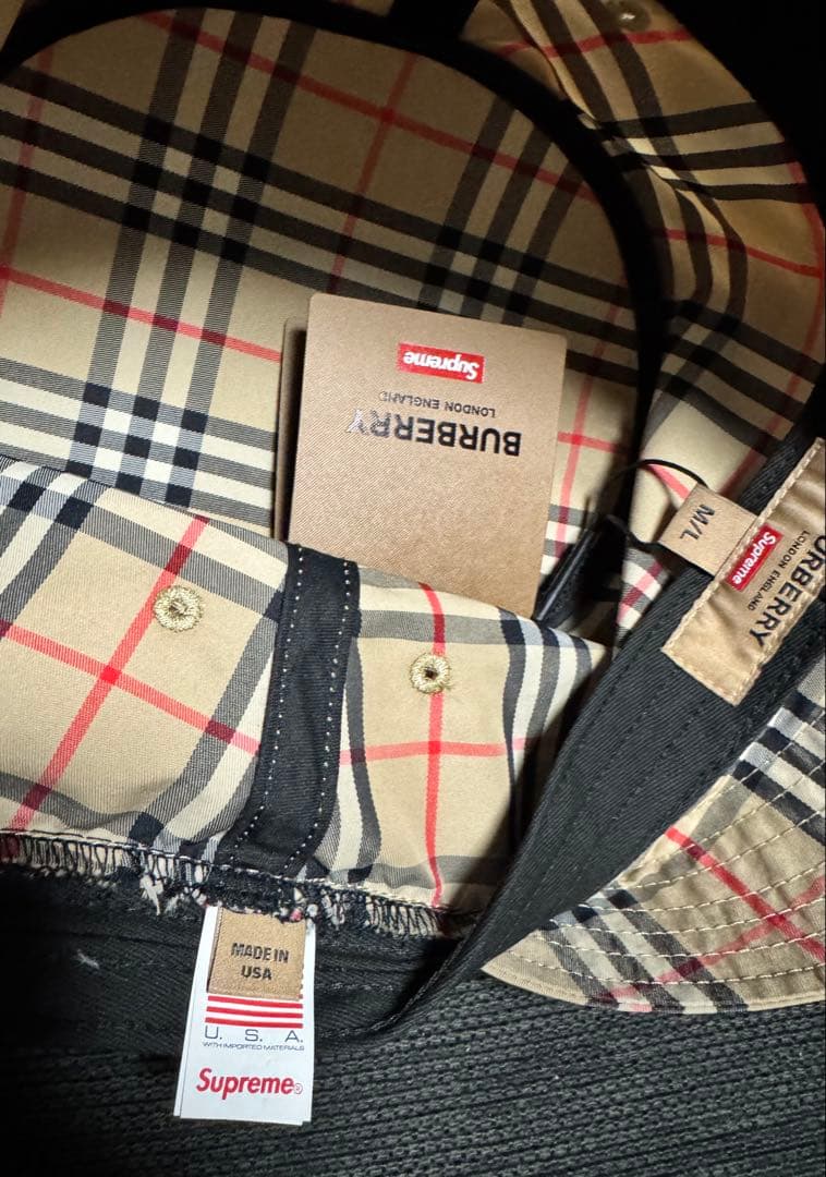 SUPREME BURBERRY バケットハット M/L 新品未使用