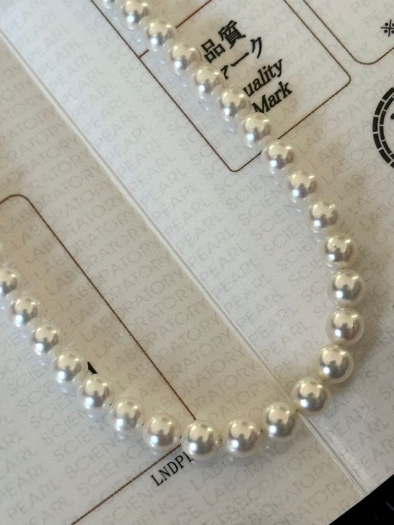 ミ*ル様 高品質美品最強照りオーロラロゼアコヤ真珠ベビーパールネックレス4.5-