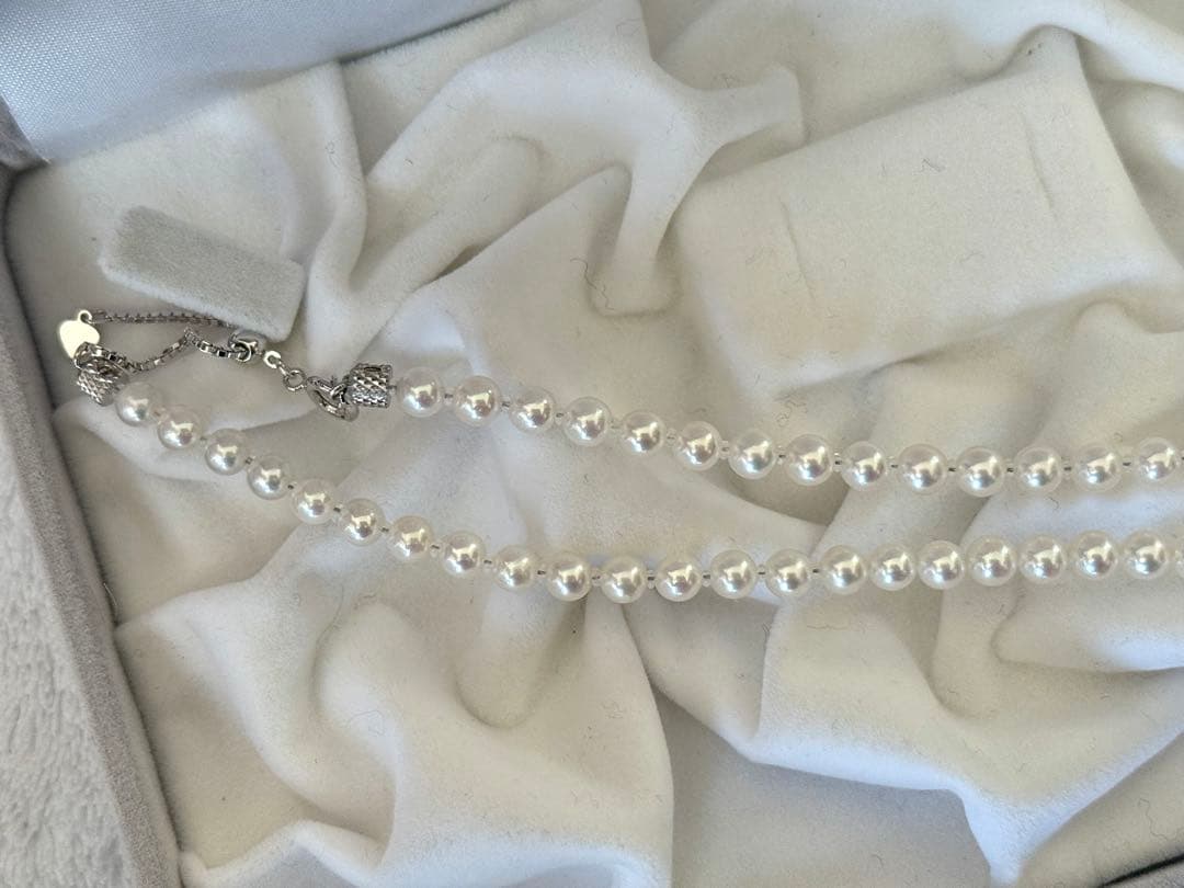 ミ*ル様 高品質美品最強照りオーロラロゼアコヤ真珠ベビーパールネックレス4.5-