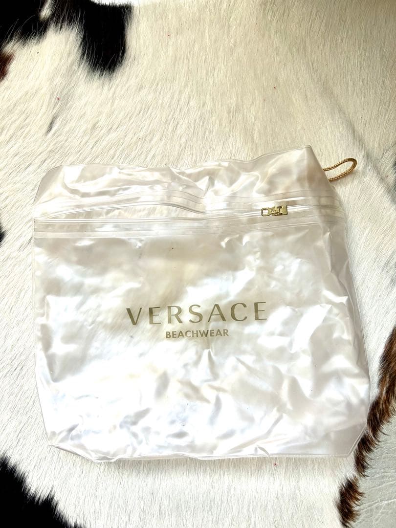 Gianni Versace ヴェルサーチ青と金の花柄　ビキニ　美品　XS/S