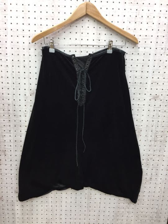 Y2K 古着 if six was nine 鹿革×ベロア編み上げサルエルパンツ