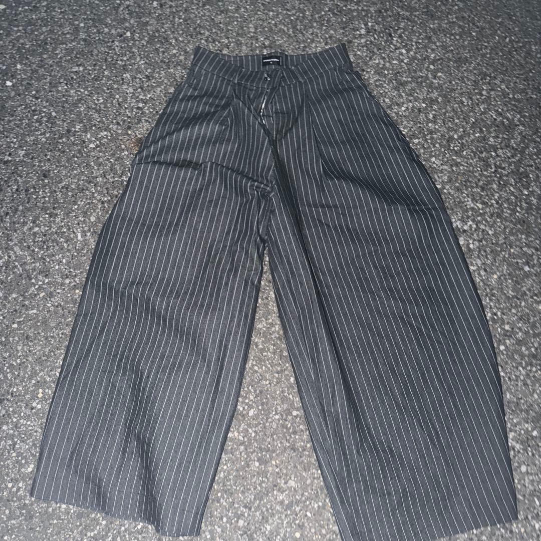 回転界隈愛用 PUSH PUSH ストライプ ワイドパンツ M
